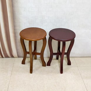 古风大圆凳子家用实木餐桌凳创意简约古筝凳中式仿古木凳餐厅轻奢