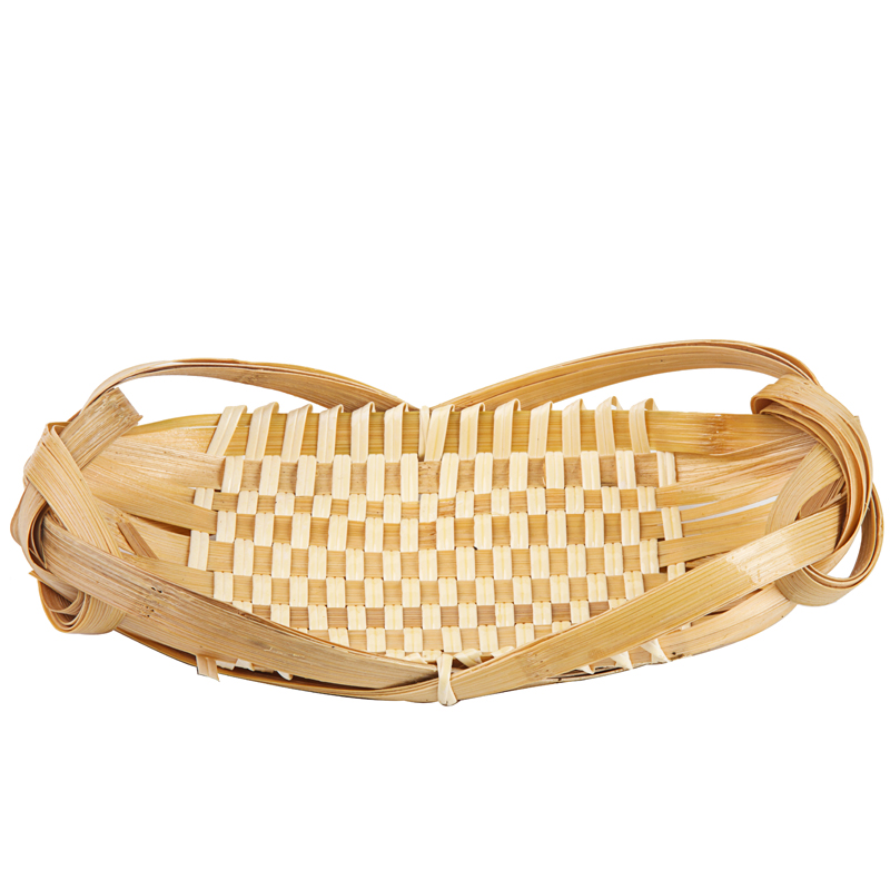 小竹篮创意竹编制品椭圆盘子餐具点心筐编织竹篓果篮迷你簸箕收纳