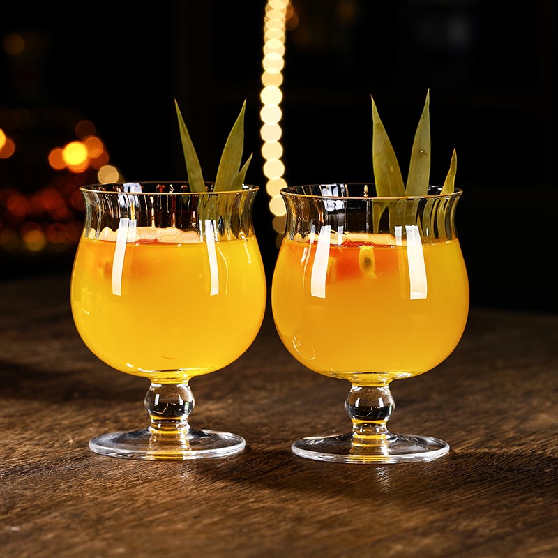 微醺果酒杯套装带托盘白兰地杯酒吧创意果汁饮料杯氛围感鸡尾酒杯