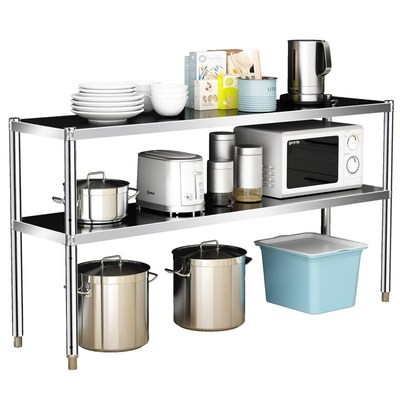 厨房置物架二层50公分70高80长90微波炉架子60x50x100x40宽45cm35