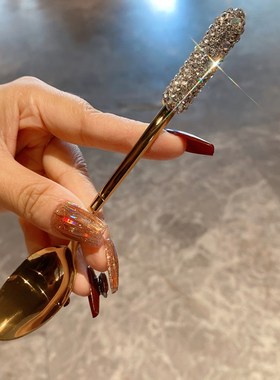 时尚个性in金色咖啡勺高颜值镶钻甜品勺精致不锈钢调羹网红搅拌勺