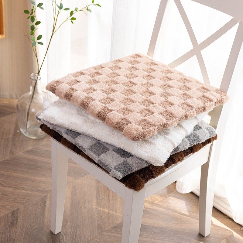毛绒秋冬季椅子垫加厚餐椅垫简约方形屁垫防滑坐垫办公室座垫定做,居家布艺,椅垫,淘宝优惠券,粉丝福利购,淘宝优惠卷