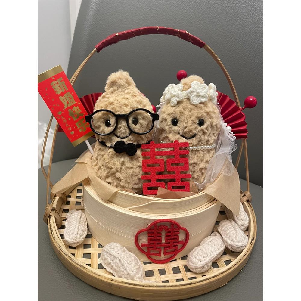 杰瑞猫花生婚礼订婚庆典创意DIY手工花生毛绒娃娃甜品桌设置