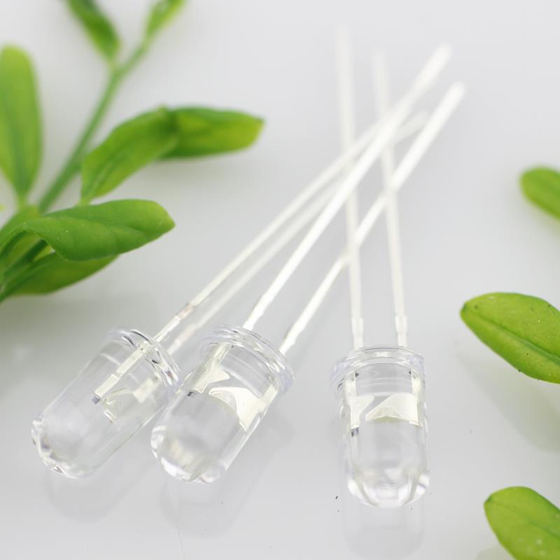 led灯珠12v超高亮12伏5mm圆头插件led汽车灯包邮聚光F5发光二极管