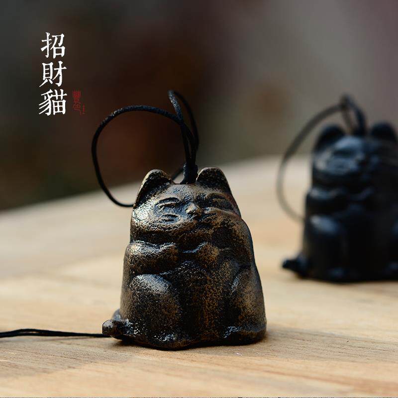 日式铸铁风铃覆古铁器铃铛猫咪庭院户外和风阳台挂件门挂饰小礼物