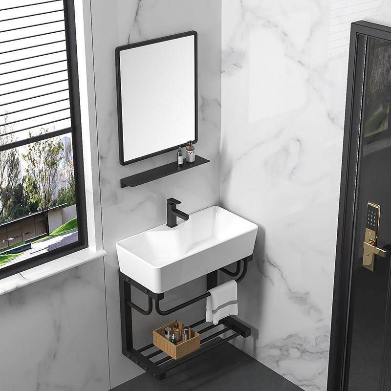 挂墙式洗手盆陶瓷一体小户型迷你洗脸盆柜洗漱台支架盆不锈钢超窄,家装主材,挂墙式洗脸盆,淘宝优惠券,粉丝福利购,淘宝优惠卷