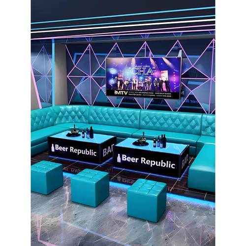 定制KTV沙发酒吧清吧K歌沐足夜总会所包厢U型L型转角卡座茶几组合