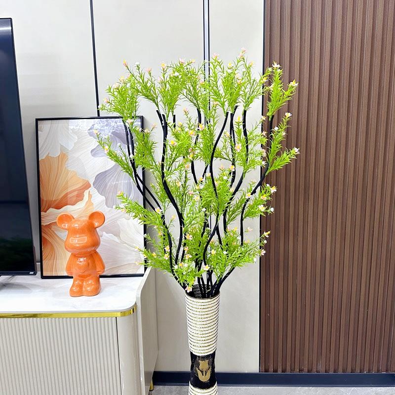 满天星家居高枝茉莉仿真花束客厅落地塑料装饰花假花绢花摆设插花