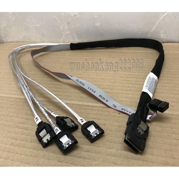 安费诺正向硬盘线MiniSAS SFF8087转4SATA直通阵列卡1分4连接线