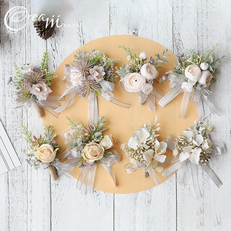 森系侘寂风 新娘手腕花新郎胸花襟花伴娘姐妹花结婚服装婚礼配饰