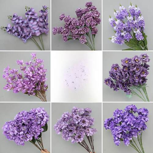 紫色人造花DIY材料婚礼装饰花婚礼插花假插花婚礼插花丝绸花