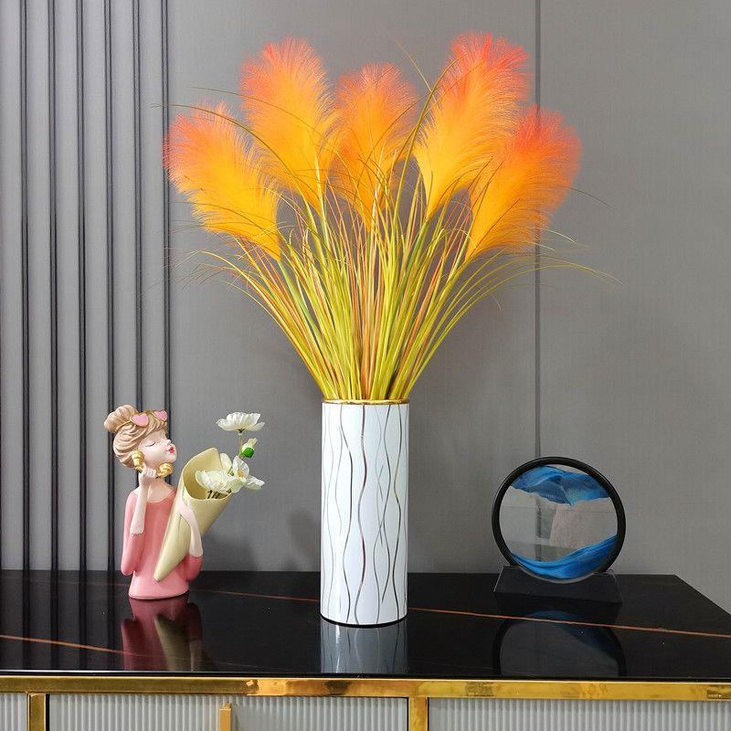 网红芦苇花草假花彷真花摆设客厅餐桌花束家居插花装饰品花艺摆件