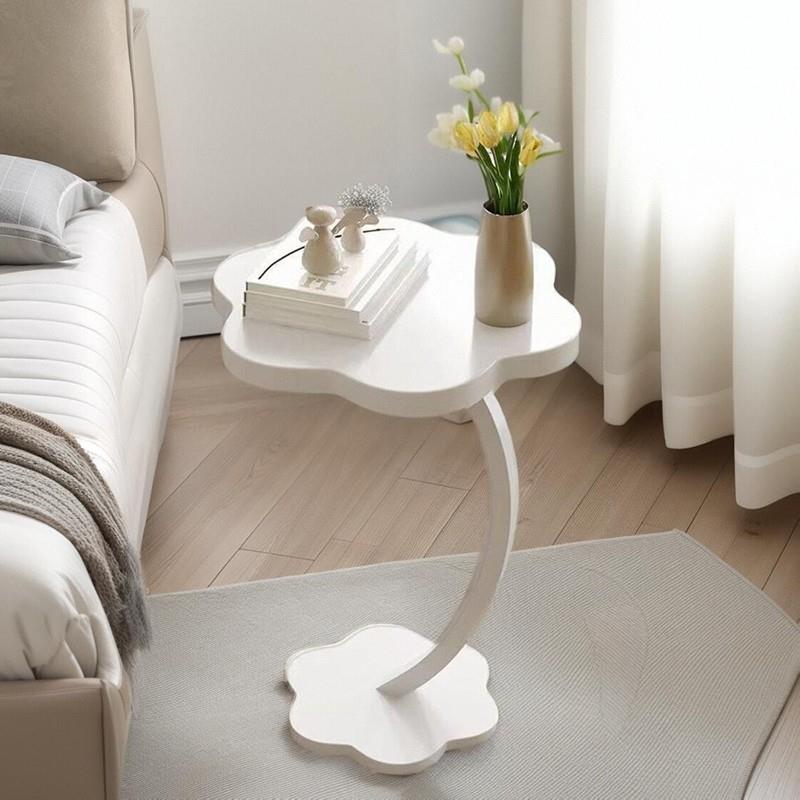 奶油风边几家用客厅小茶几沙发旁边小桌子简易置物架铁艺床头柜子