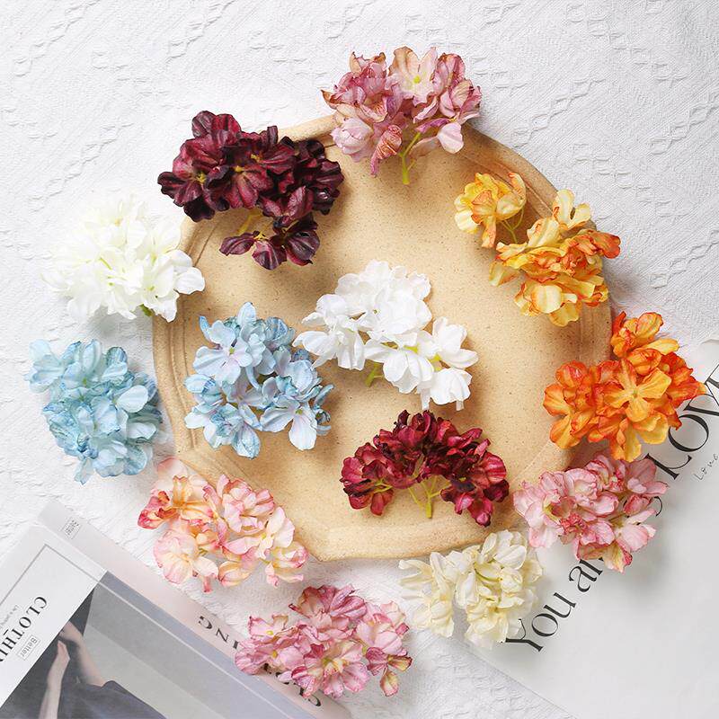 焦边绣球花朵 彷真花 假花 绢花 古风汉服头饰材料 diy手作配件