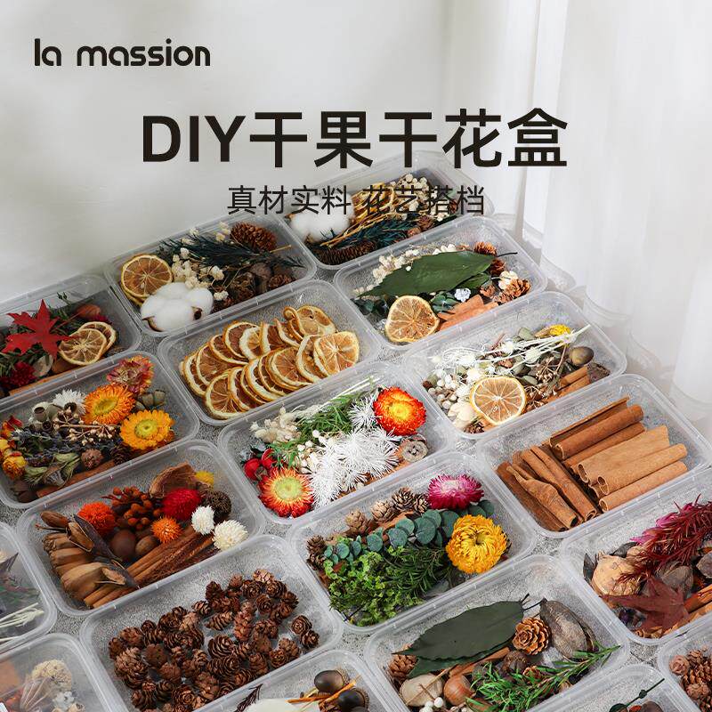 干果干燥花材料包永生花diy手工团扇相框花材松果天然风干真花装