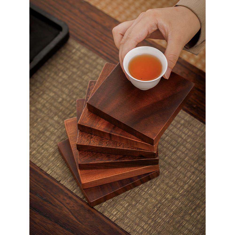 胡桃木杯垫实木茶道茶杯架壶架玻璃杯垫咖啡杯矩形家用隔热垫