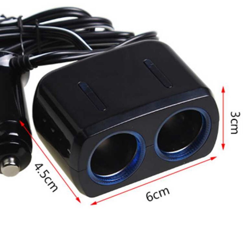 舜威车载点烟器一拖二汽车用充电器电源分配器一分二插头转换插座