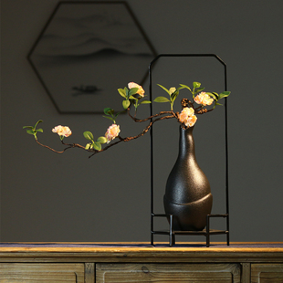 新中式铁艺陶瓷复古花瓶客厅电视柜沙发茶几摆件创意居家桌面装饰