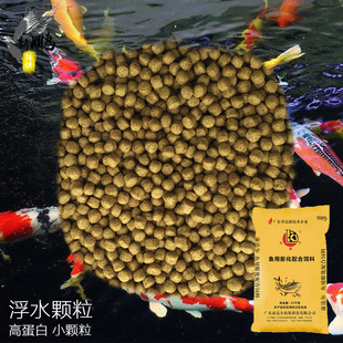 锦鲤鱼草鱼罗非红鲤鱼观赏鱼喂鱼上浮颗粒鱼粮鱼食浮水小颗粒饲料
