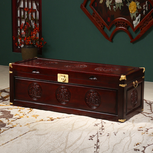樟木箱子长方形字画箱收藏箱大号家用全香樟木实木储物婚嫁收纳箱