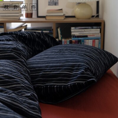 色织非印染丨全棉水洗棉单枕套丨纯棉单人条纹枕皮4874cm枕头套