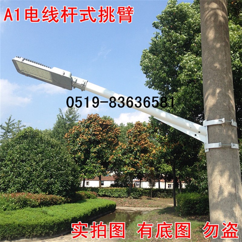 LEDl路灯小区路灯新农村吸墙电线杆抱箍灯防水防雷LED挑臂路灯杆