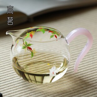 高端迷你小公道杯玻璃高颜值家用女士透明加厚小容量耐热防烫茶海