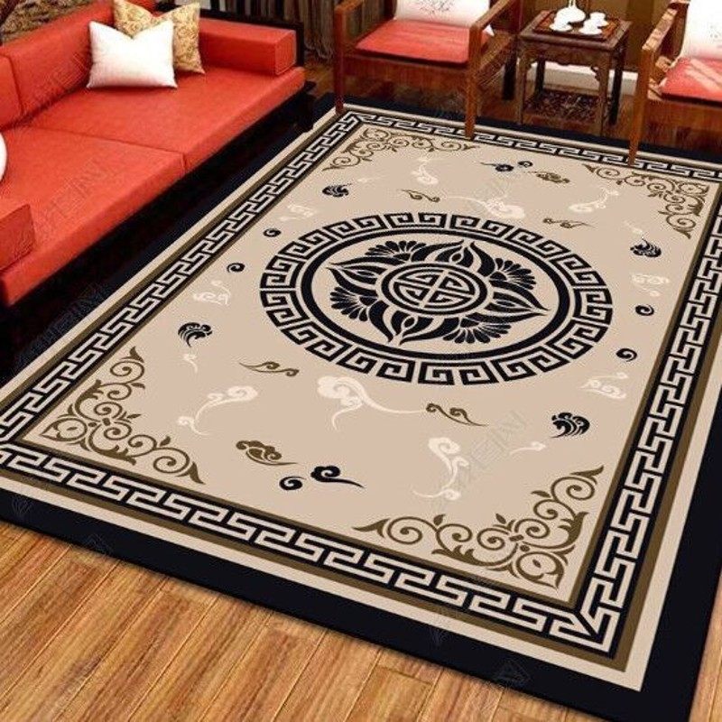 家用新中式满铺大地毯客厅卧室茶几玄关入户地垫脚垫可机洗裁剪,居家布艺,家用脚垫,淘宝优惠券,粉丝福利购,淘宝优惠卷