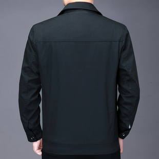 春秋季外套中年男装薄款休闲纯棉上衣服中老年男士夏装爸爸夹克衫