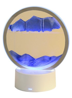 创意新款流沙画小夜灯摆件饰品客厅卧室3D立体沙漏画桌面新年礼品