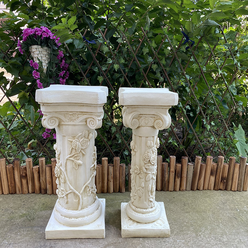 欧式玫瑰花圆柱做旧风格别墅庭院落地装饰大摆件婚庆路引摄影道具,家居饰品,落地摆件,淘宝优惠券,粉丝福利购,淘宝优惠卷