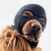 狗头套可爱搞笑狗匪头套粉色黑色面具帽子金毛冬季 保暖三孔帽防风