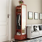 带抽屉欧式 立身镜穿衣镜滚轮试衣间穿衣落地镜旋转时尚