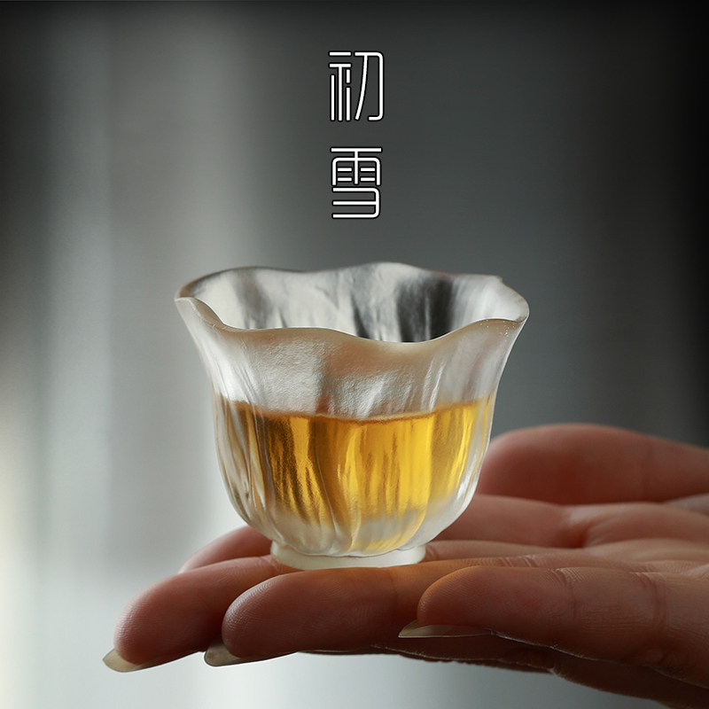 古法琉璃品茗杯小茶杯女功夫茶茶具喝茶荷杯子单杯端