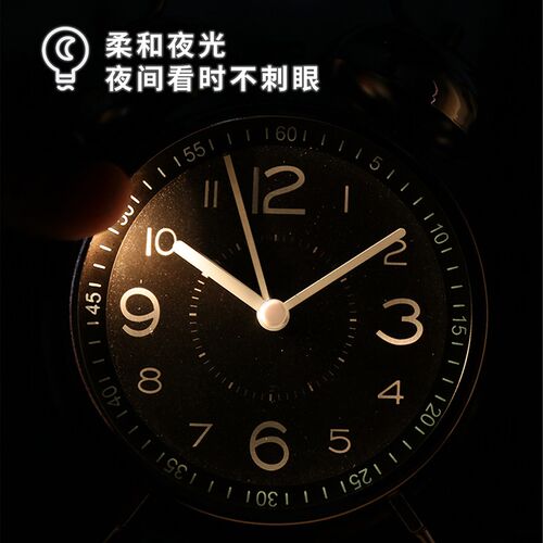 汉时欧式时尚金属静饰小闹钟卧室大量夜光床时钟