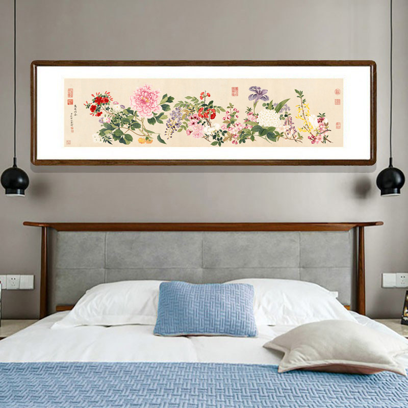 名画牡丹挂画框客厅饰画床鸟画钱维城万同春