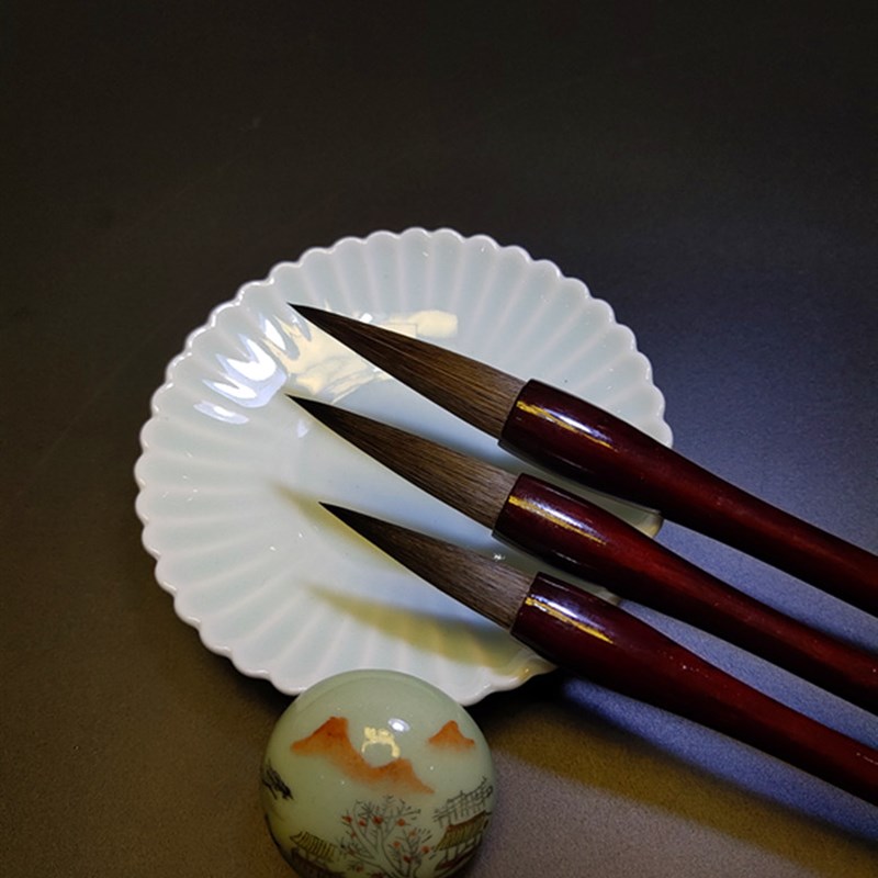 齐州堂 纯灰狼毫  大中小书法装 楷书 行书皆宜 古法纯手工毛笔