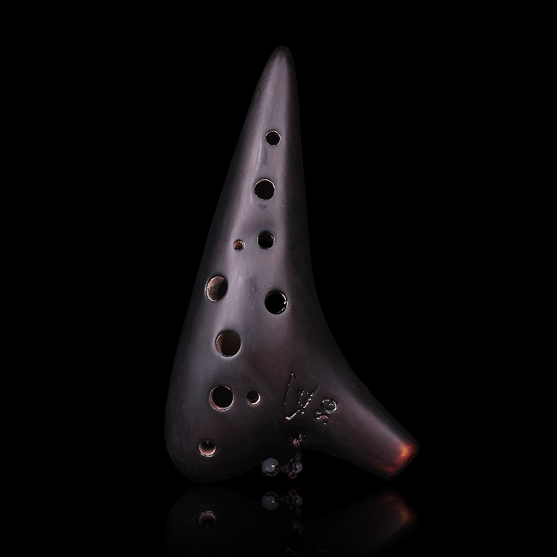 风雅陶笛   熏烧十二孔高音G陶笛 演奏级G陶笛