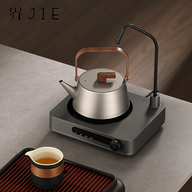 茶小南20新款自动上水煮茶电陶炉家用静音玻璃煮茶壶纯钛提梁壶