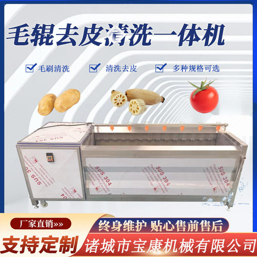 生蚝海蛎子高压喷淋毛辊清洗机 牡蛎清洗机 新型土豆去皮清洗机