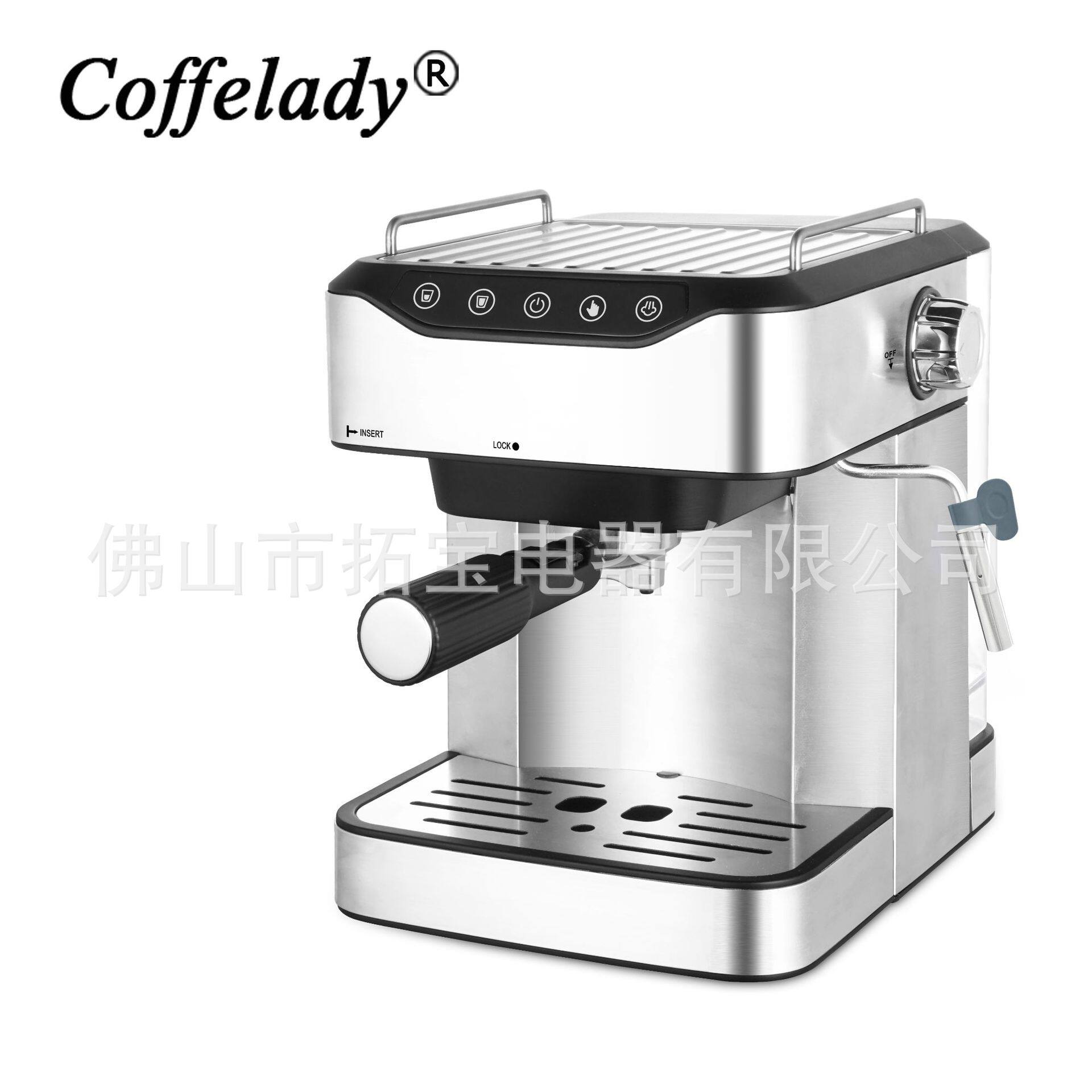 Coffelady15bar半自动意式咖啡机按键打奶泡压力可视咖啡机