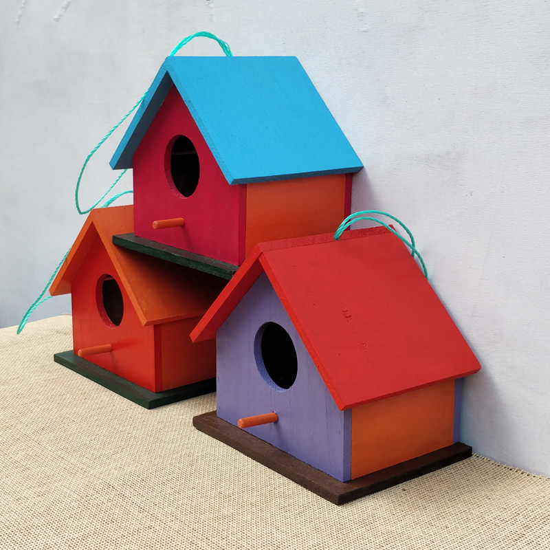 实木鸟屋鸟窝鸟巢户外装饰防腐木屋鸟房子牡丹鹦鹉珍珠鸟繁殖箱