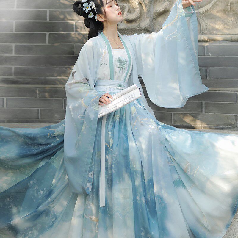 2022新款汉服{ 寒江雪} 汉服半身裙