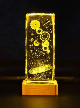 命运的齿轮发光水晶摆件相识生日结婚入学纪念日送女生男朋友学生