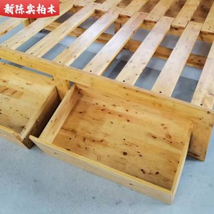陈实柏木实木沙发拖床沙发变床新中式纯属实木大床卧室单人双人床