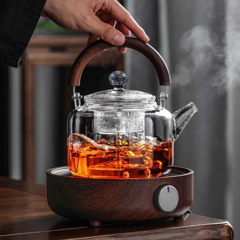 宜龙电陶炉新羽煮茶壶套装高档星空玻璃提梁壶大容量耐高温老白茶