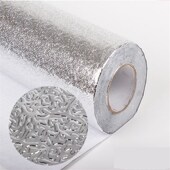 加厚橱柜铝箔贴纸防水防潮垫厨房餐桌抽屉垫防油自粘铝箔贴纸3米