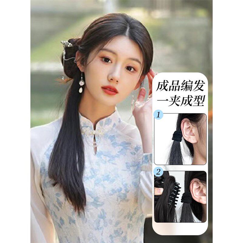 汉服假发马尾女新中式古风抓夹丸子头发包民国风复古旗袍盘发饰,美发护发/假发,马尾,淘宝优惠券,粉丝福利购,淘宝优惠卷
