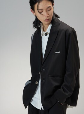 THOS 23SS 金属装饰解构拼接休闲西装小众高级感春夏宽松薄外套男