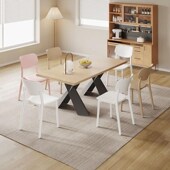 加厚塑料椅子家用可叠放靠背凳子商用餐椅卧室化妆椅休闲椅书桌椅